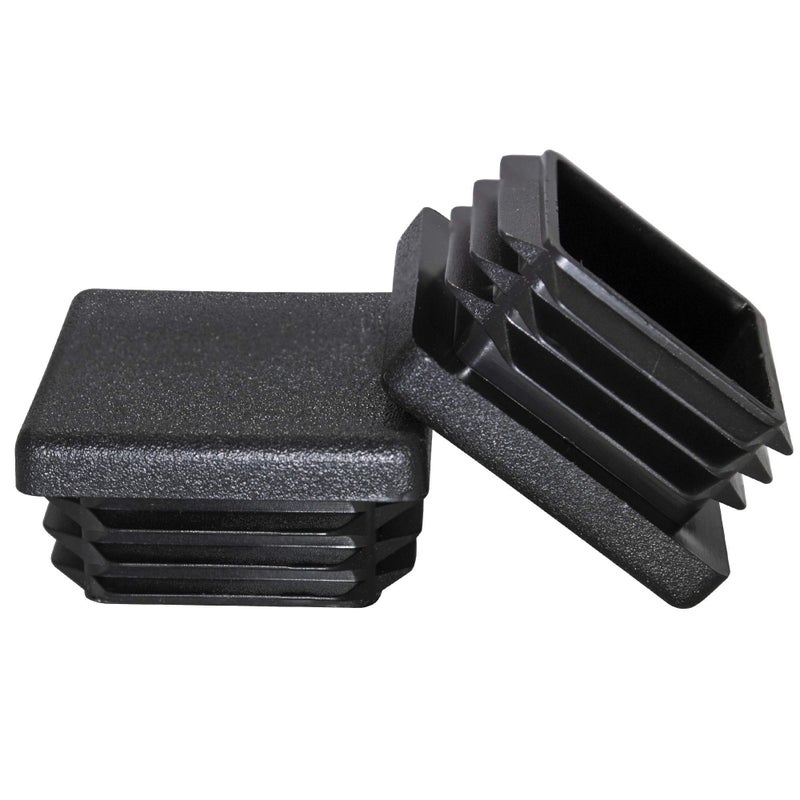 Prescott Plastics 1 1/4â€ (31.75mm) Outer Perimeter Ribbed Plastic Hole Plugs, Square Black Metal Tubing End Caps, Strong Furniture Leg Inserts, Impact & Weather Resistant, Made in The USA - 4 Pack - Image 2